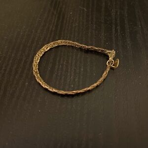 Vintage Brass Plated Snake Chain Bracelet (7.8 Inches)